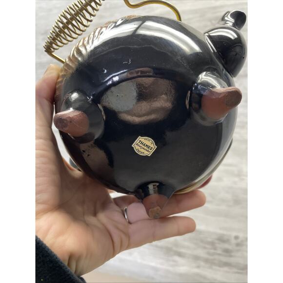 Vintage Thames Redware Clown Face Teapot Peeling Paint On Hat - Picture 7 of 9